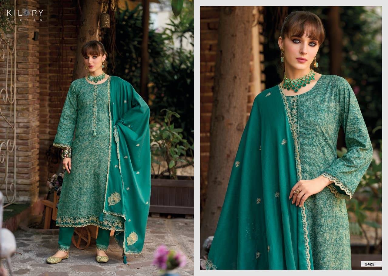 THREAD STORY By KILORY TRENDS 2421 To 2424 Series Beautiful Colourful PURE LAWN COTTON Dresses At Wholesale Price